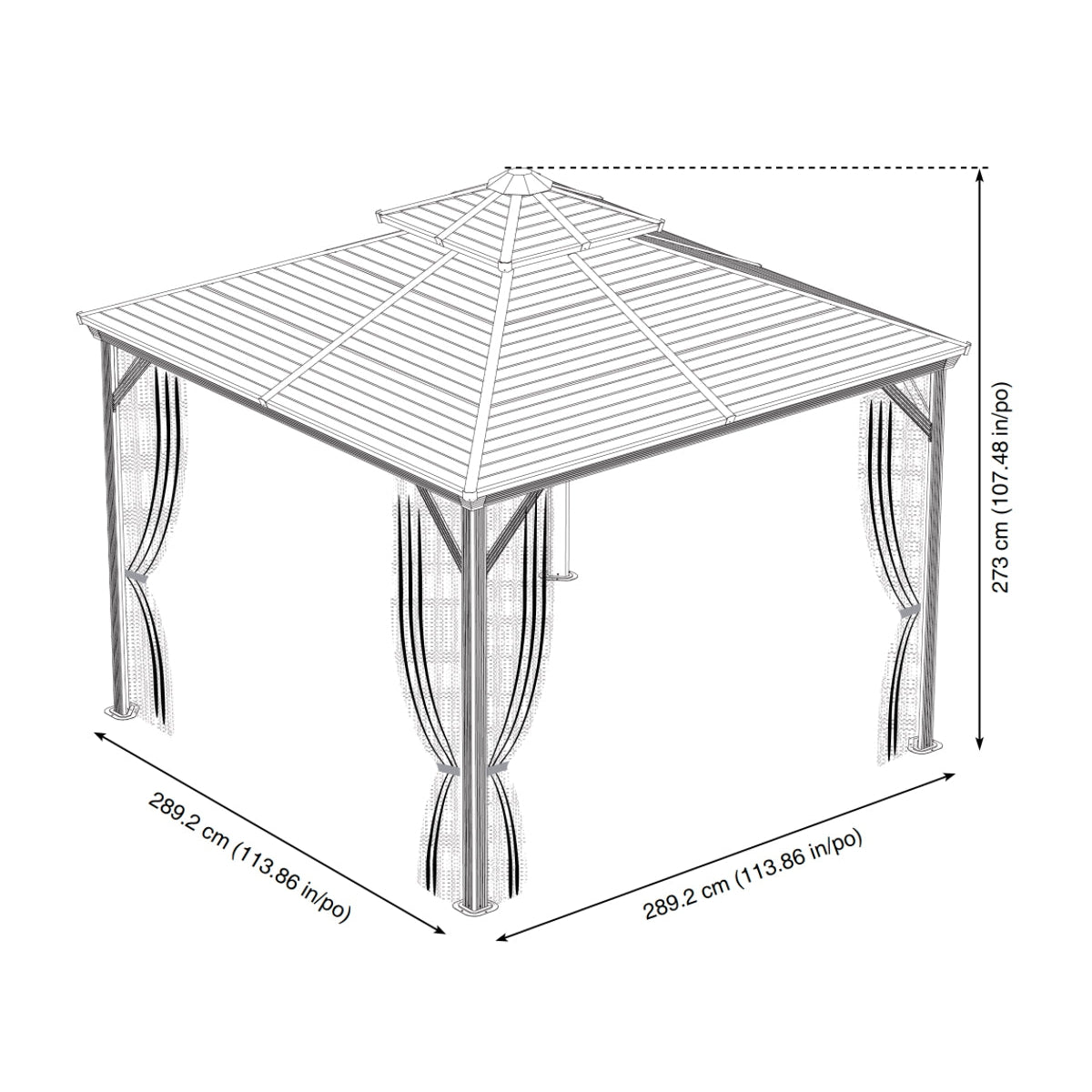 Ventura II Aluminum Double Roof Gazebo 10 x 10 ft | Sojag-Delightful Yard