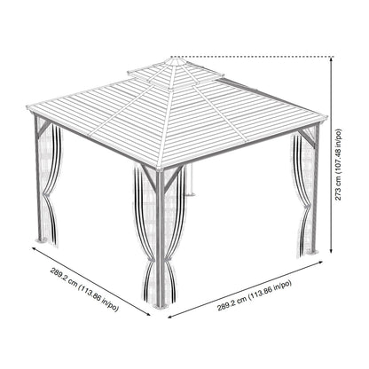 Ventura II Aluminum Double Roof Gazebo 10 x 10 ft | Sojag-Delightful Yard