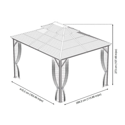Ventura II Aluminum Double Roof Gazebo 10 x 14 ft | Sojag-Delightful Yard