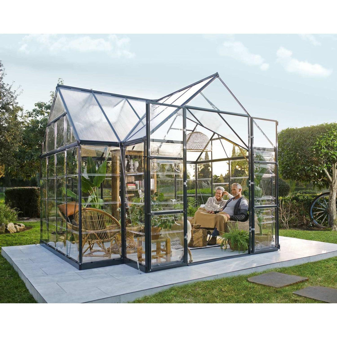 Victory Garden Chalet Greenhouse Solarium 12 x 10 ft. | Palram-Canopia ...