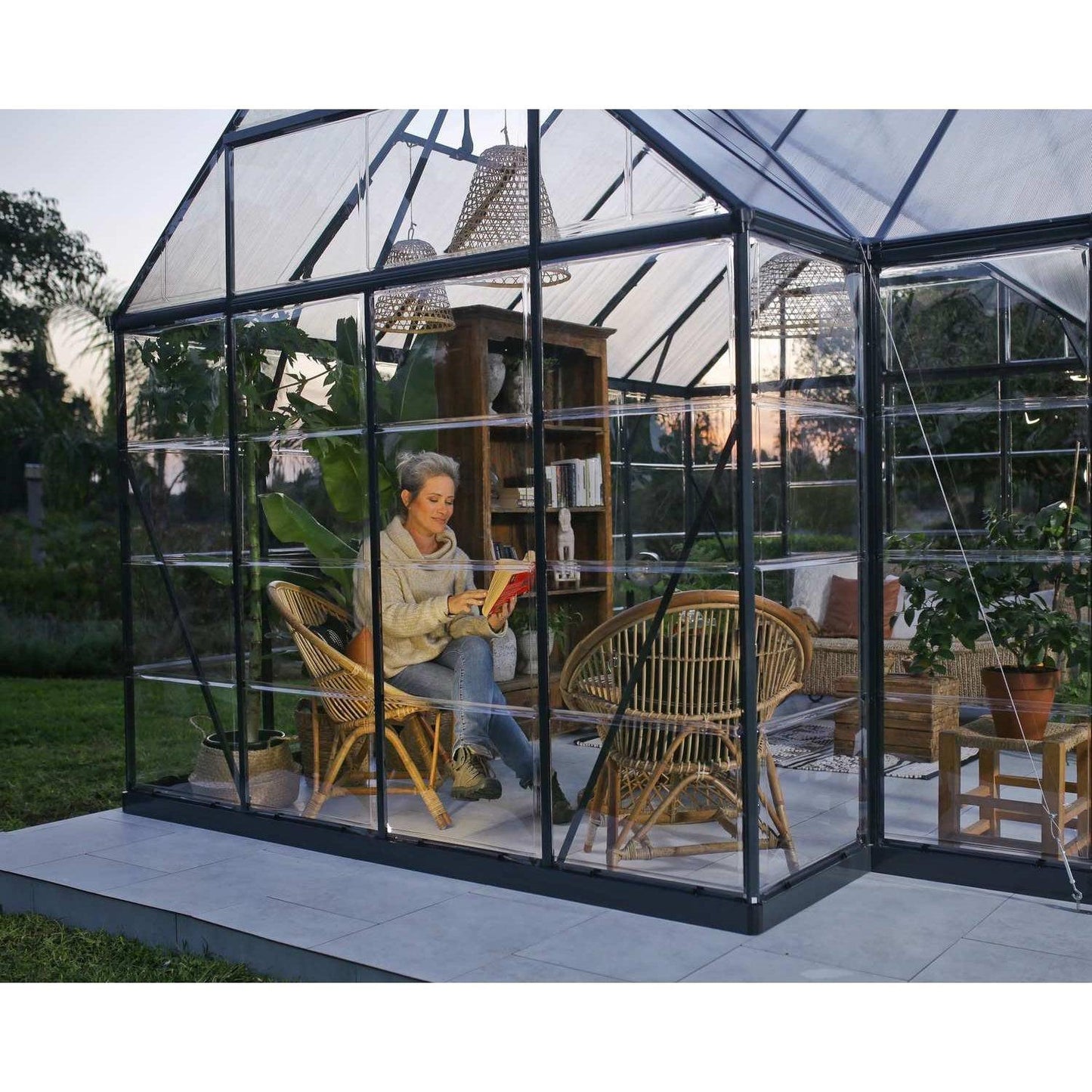 Victory Garden Chalet Greenhouse Solarium 12 x 10 ft. | Palram-Canopia - Delightful Yard